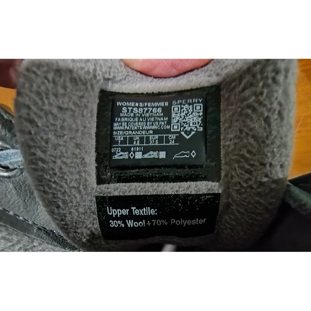 Sperry Saltwater Duck Boots Grey Plaid Wool Blend Waterproof Size‎ 7